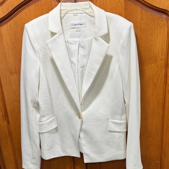 Calvin Klein Women's Cream Blazer - Picture 1 of 6